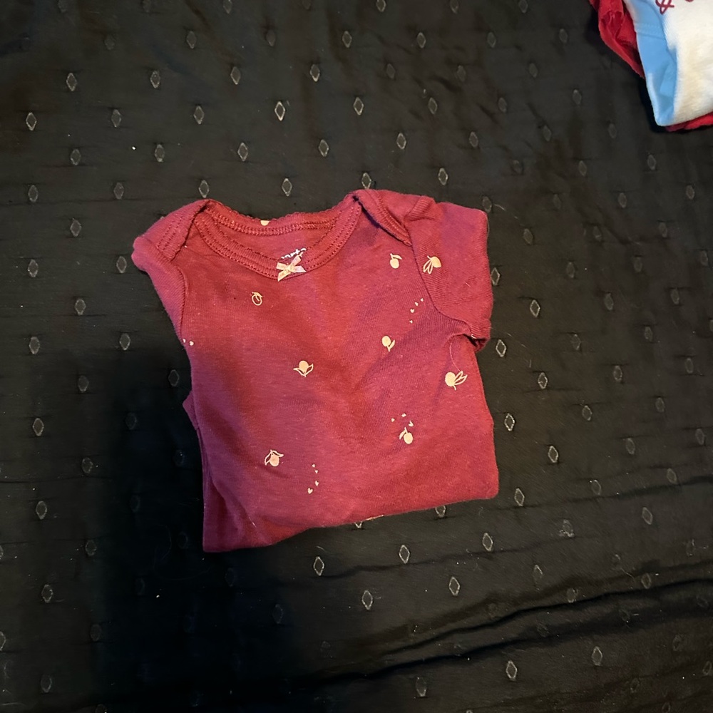 Kids Maroon Shirt with Floral Accents